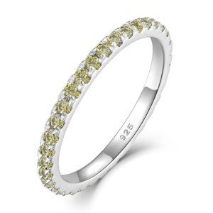 Stackable 925 Sterling Silver Peridot Ring Size 7