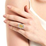 BERRICLE Sterling Silver Halo Yellow CZ Ring