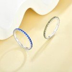 Stackable 925 Sterling Silver Peridot Ring Size 7