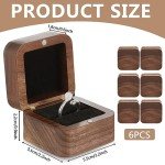 6 Pcs Mini Wooden Ring Box Set for Weddings