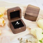 6 Pcs Mini Wooden Ring Box Set for Weddings