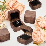 6 Pcs Mini Wooden Ring Box Set for Weddings