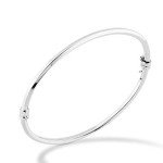 Miabella Sterling Silver Oval Hinged Bangle Bracelet