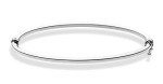 Miabella Sterling Silver Oval Hinged Bangle Bracelet
