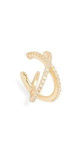 SHASHI Gold Stacey Pave Ear Cuff for Women