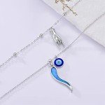 Italian Horn Necklace with Evil Eye Charms