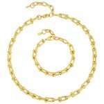 Gold Paperclip Chain Choker Necklace for Women