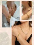 Gold Paperclip Chain Choker Necklace for Women