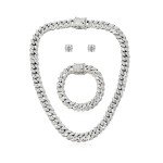 Sparkling Cuban Link Jewelry Set for Women