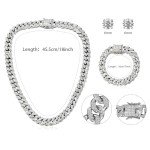 Sparkling Cuban Link Jewelry Set for Women