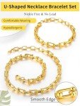 Gold Paperclip Chain Choker Necklace for Women