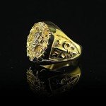 Gold Lion Head Signet Ring for Men & Women