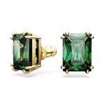 Green Rectangular Swarovski Stilla Stud Earrings