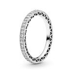 PANDORA Halo Sparkle Hearts Ring in Silver