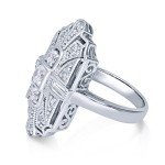 Vintage Inspired Art Deco CZ Ring for Women