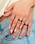 Stylish Silicone Wedding Rings - Black & Gold