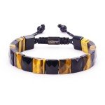 Men's Healing Crystal Beaded Bracelet - Tiger Eye & Obsidian
