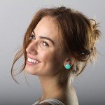 Sparkly Blue and Gold Clip-On Earrings for Women