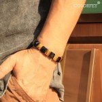 Men's Healing Crystal Beaded Bracelet - Tiger Eye & Obsidian