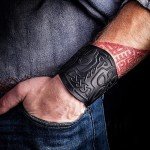 Genuine Leather Viking Cuff Bracelet with Mjolnir