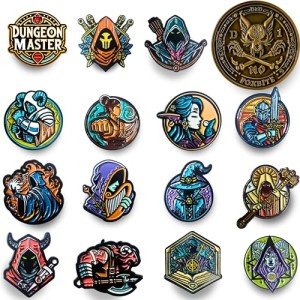 Fantasy RPG Enamel Pins Set for D&D Players