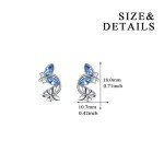 Sterling Silver Butterfly Cuff Earrings with Blue Crystals