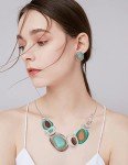 Turquoise Chunky Statement Necklace and Earrings Set