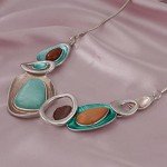 Turquoise Chunky Statement Necklace and Earrings Set