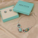 Turquoise Chunky Statement Necklace and Earrings Set