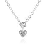 Juicy Couture Silvertone Heart Charm Necklace