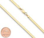 18K Gold Over Sterling Silver Herringbone Necklace