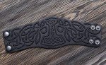 Genuine Leather Viking Cuff Bracelet with Mjolnir
