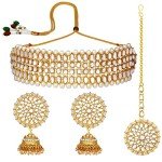 Kundan Beaded Choker Necklace and Earring Set