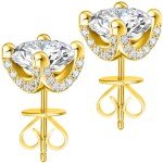 2 Carat Moissanite Stud Earrings in Sterling Silver