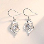 925 Sterling Silver Heart Earrings & Necklace Set