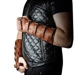 Punk Gothic Leather Gauntlet Wristband Arm Guard