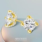 2 Carat Moissanite Stud Earrings in Sterling Silver