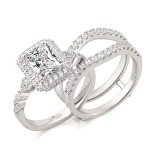 Elegant 2.78Ct Sterling Silver Bridal Ring Set
