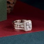 Elegant 2.78Ct Sterling Silver Bridal Ring Set