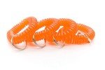 100pcs Orange Elastic Spiral Wrist Band Key Rings
