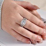 Elegant 2.78Ct Sterling Silver Bridal Ring Set