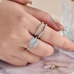 Elegant 2.78Ct Sterling Silver Bridal Ring Set