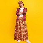 African Print Maxi Skirt Set with Accessories
