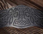 Genuine Leather Viking Cuff Bracelet with Mjolnir