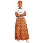 African Print Maxi Skirt Set with Accessories