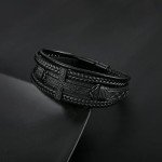 Men's Multi-Layer Leather Cross Bracelet