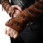 Punk Gothic Leather Gauntlet Wristband Arm Guard