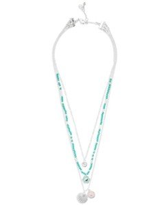 Turquoise Beaded Layer Necklace with Enamel Charms