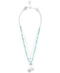 Turquoise Beaded Layer Necklace with Enamel Charms