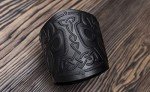 Genuine Leather Viking Cuff Bracelet with Mjolnir
